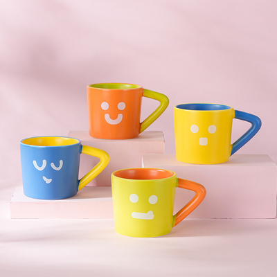 Taza de café de cerámica de gran capacidad con bloqueador de color de Acción de Gracias Taza creativa para oficina