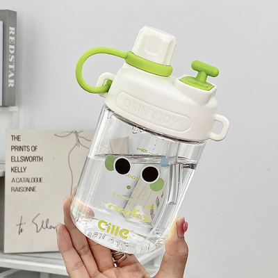 Logotipo del cliente Botella de agua Expresión linda Zumo Taza de paja con alto valor estético