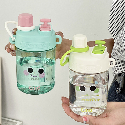 Logotipo del cliente Botella de agua Expresión linda Zumo Taza de paja con alto valor estético