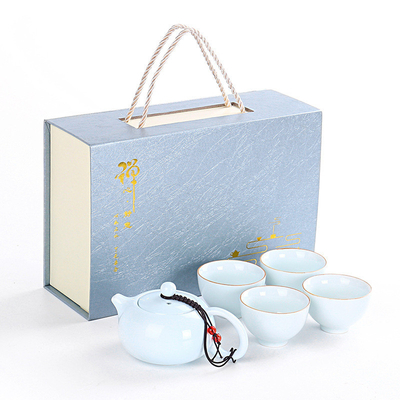 Impresión multicolor Conjunto de caja de regalo de mano Conjunto de té de cerámica Xishi Pot para agricultura