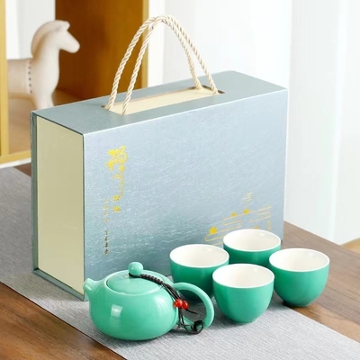 Impresión multicolor Conjunto de caja de regalo de mano Conjunto de té de cerámica Xishi Pot para agricultura