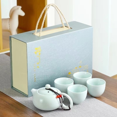 Impresión multicolor Conjunto de caja de regalo de mano Conjunto de té de cerámica Xishi Pot para agricultura