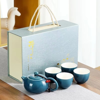 Impresión multicolor Conjunto de caja de regalo de mano Conjunto de té de cerámica Xishi Pot para agricultura
