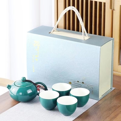 Impresión multicolor Conjunto de caja de regalo de mano Conjunto de té de cerámica Xishi Pot para agricultura