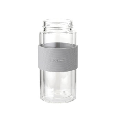 Copo de filtro de té de doble vidrio Gris Producto de oficina profesional con serigrafía