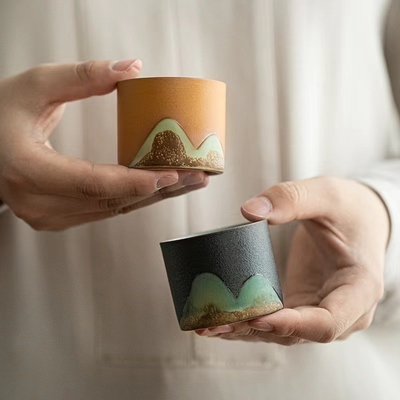 Taza de té de logotipo personalizable Retro cerámica china para la agricultura