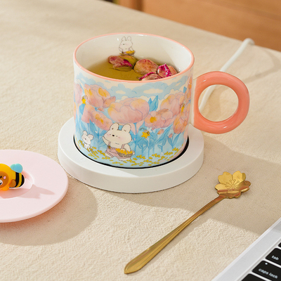 Agricultura Destino Creativo Conjunto de Regalos Tazas calientes con tapas Tazas cerámicas lindas y regalos de mano