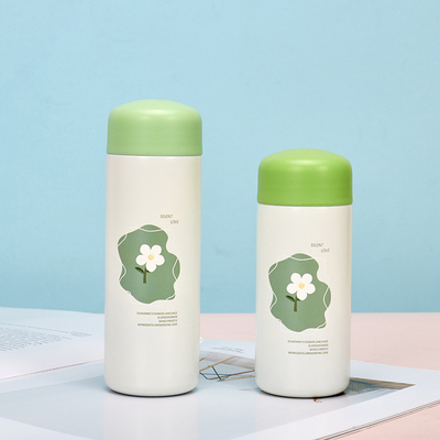 Taza de agua portátil y compacta con patrón floral 304 Taza aislada de acero inoxidable