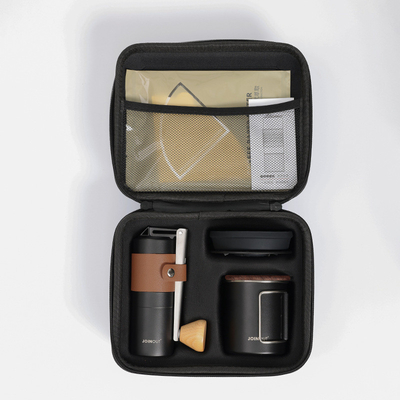 1 Impresión de gráficos a color Conjunto de café de automóvil portátil para colección y campamento al aire libre