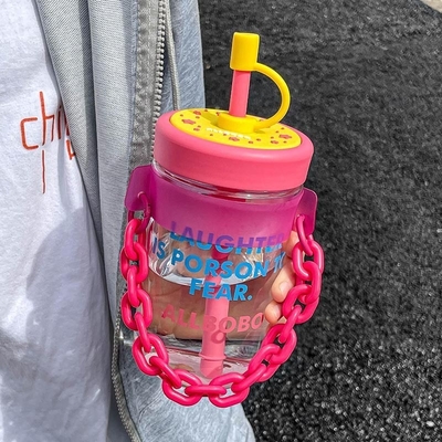 Regalo de empleados de agencias de viajes Diseño de tazas de agua de alta estética con paja y logotipo del cliente