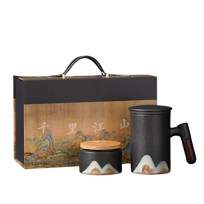 Campañas de marketing Yuanshan Conjunto de tazas de mango de madera con logotipo personalizado
