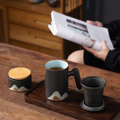 Campañas de marketing Yuanshan Conjunto de tazas de mango de madera con logotipo personalizado