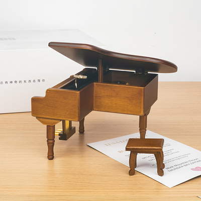 Caja de música para piano de madera impresa con pantalla de seda Ideal para favores de boda Regalos de fiesta nupcial