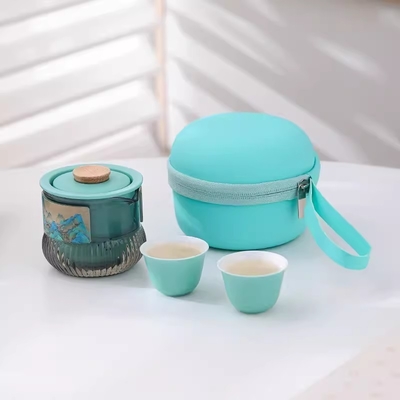 Conjunto portátil de tazas Qianshan Kuaike Agencia de viajes Recuerdo para el juego de té de estilo nacional
