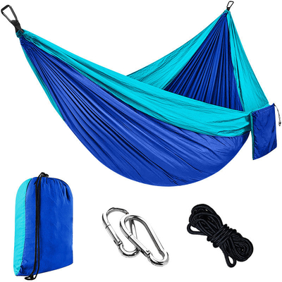 Sillón de campamento con columna multi-color Paracaídas para el ocio al aire libre Tejido hamaca Material de nylon