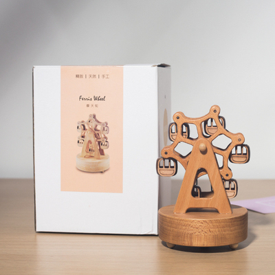Caja de la felicidad de madera rueda de la fortuna de ocho tonos caja de arce creativa con impresión UV