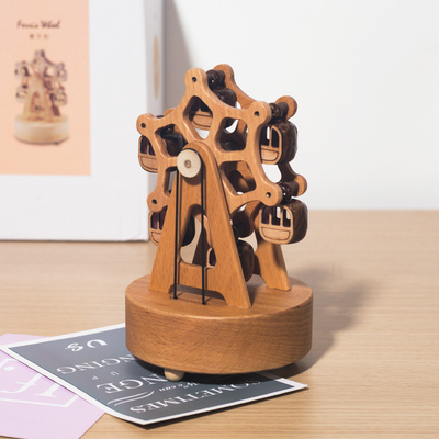 Caja de la felicidad de madera rueda de la fortuna de ocho tonos caja de arce creativa con impresión UV