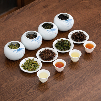 Longjing Jin Junmei Tieguanyin y Zhengshan pequeñas especies de té caja regalo para los clientes