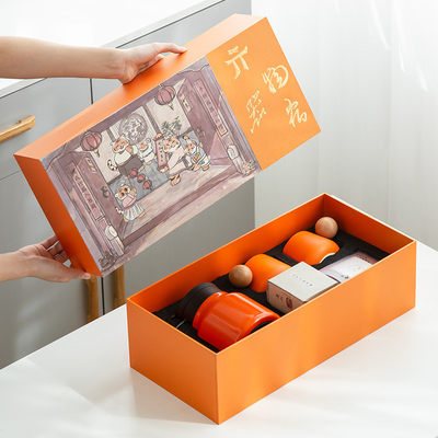 Presentación personalizada Conjunto de regalos tetera cerámica 2 tazas Toalla de té 6 trozos de té blanco
