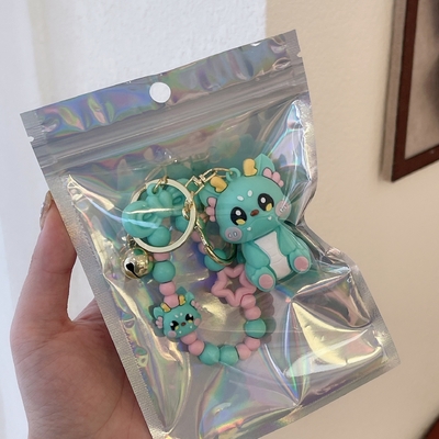 3.5cm*5cm PVC Dragon Keychain lindo pequeño regalo para mochila cadena colgante incluida