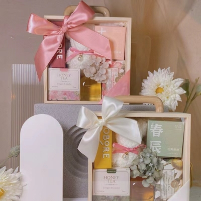 Relaciones con alumnos/Reuniones de clase Caja de madera portátil acrílica transparente para bolsas de regalo