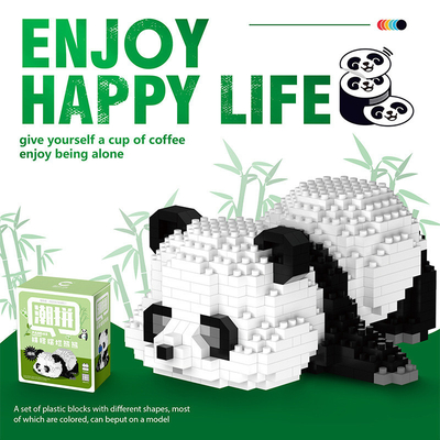 -Chic Panda Bloque de construcción Gránulos pequeños Juguetes de plástico ensamblados 1 Impresión gráfica a color