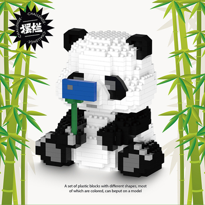 -Chic Panda Bloque de construcción Gránulos pequeños Juguetes de plástico ensamblados 1 Impresión gráfica a color