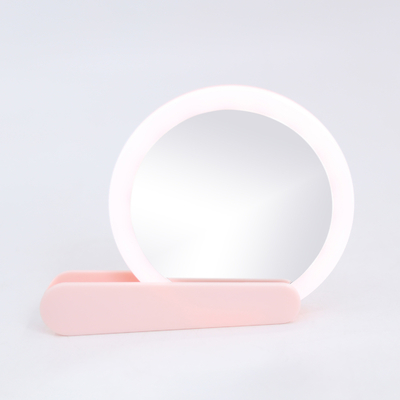 Espejo de maquillaje LED portátil plegable portátil con impresión UV