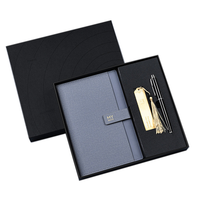 A5 Cuaderno de notas Bookmark firma de bolígrafo Conjunto de logotipo personalizado Caja de regalo de negocios para deportes y juegos