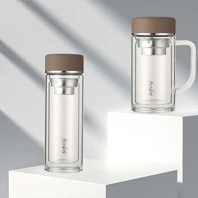 Impresión de logotipos personalizados Taza de vidrio práctica para conferencias y actividades de oficina