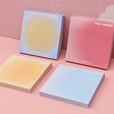 Logotipo del cliente Goma de huevo Gradiente Adhesivos de color sólido para notas de oficina Cambio de color