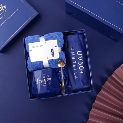 Regalos empresariales personalizados Conjunto de logotipo copa paraguas de mano y copa de boda para clientes