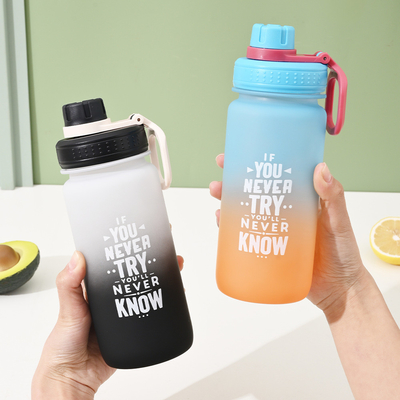 Gradiente de impresión UV Pot de espacio helado Botella de agua de plástico para deportes para actividades