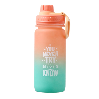 Gradiente de impresión UV Pot de espacio helado Botella de agua de plástico para deportes para actividades