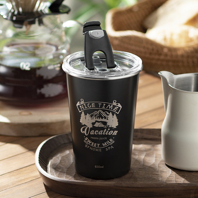 Logotipo personalizado Taza portátil de acero inoxidable para actividades al aire libre y relaciones con ex alumnos
