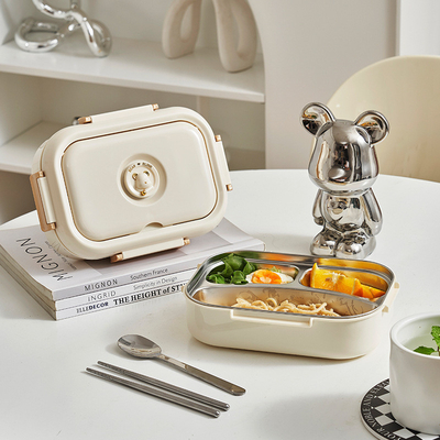 Caja de comida de acero inoxidable de grado alimenticio personalizada por empresas Diseño de osocito lindo
