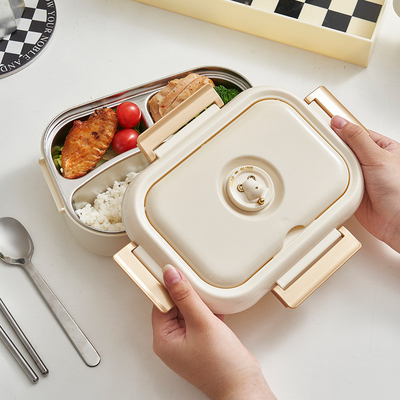 Caja de comida de acero inoxidable de grado alimenticio personalizada por empresas Diseño de osocito lindo