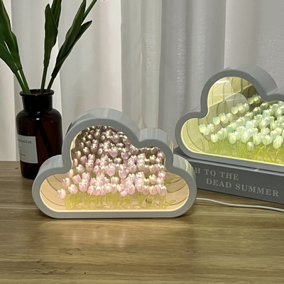 Lámpara nocturna de espejo de tulipán de nubes hecha a mano Un objeto Dos usos Ideal para regalos de novedad