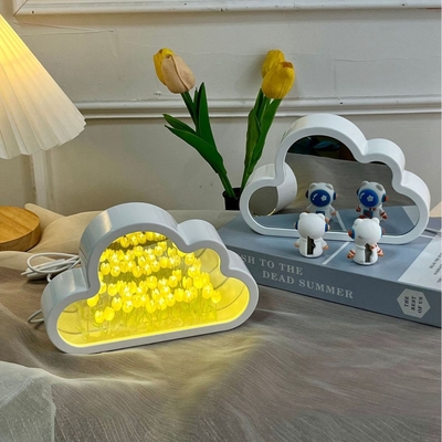 Lámpara nocturna de espejo de tulipán de nubes hecha a mano Un objeto Dos usos Ideal para regalos de novedad