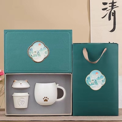 Aumenta la moral del equipo con nuestro conjunto de regalos de Pascua Taza de oficina de cerámica y recuerdo atmosférico