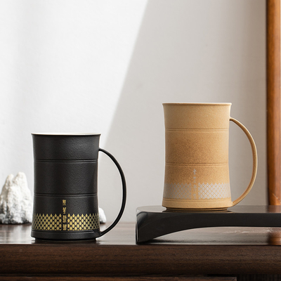 Guofeng Cerámica combinación de tazas de agua Técnicas de impresión de logotipo del cliente para gráficos