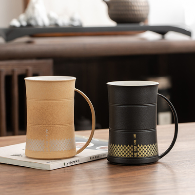 Guofeng Cerámica combinación de tazas de agua Técnicas de impresión de logotipo del cliente para gráficos