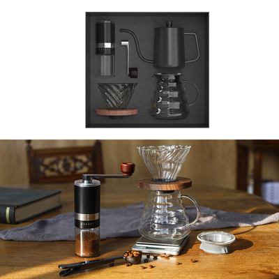 Contenedores de café Conjunto de cuatro para la agricultura de mano elaborada Griller de macetas Funnel compartiendo la taza