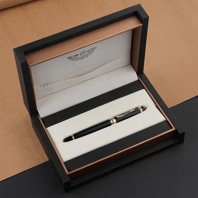 Regalo de negocios pluma de tinta de fuente de metal con logotipo personalizado e impresión gráfica de 1 color