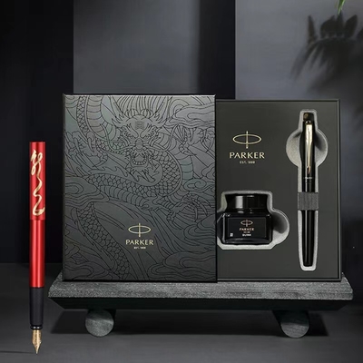 Escrito suave de oro clip de tinta de bolígrafo para el negocio caja de regalos negro rojo edición especial