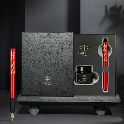 Escrito suave de oro clip de tinta de bolígrafo para el negocio caja de regalos negro rojo edición especial