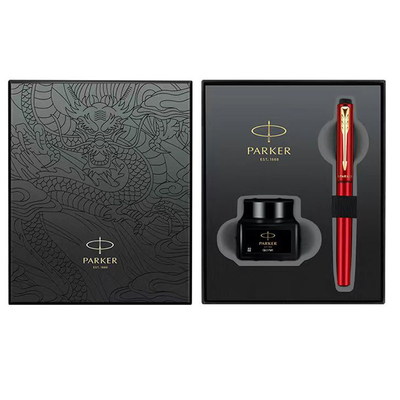 Escrito suave de oro clip de tinta de bolígrafo para el negocio caja de regalos negro rojo edición especial