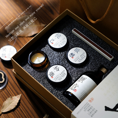 Candelaria de estilo nacional caja de regalo 4 velas perfumadas aceite esencial y palo de fibra