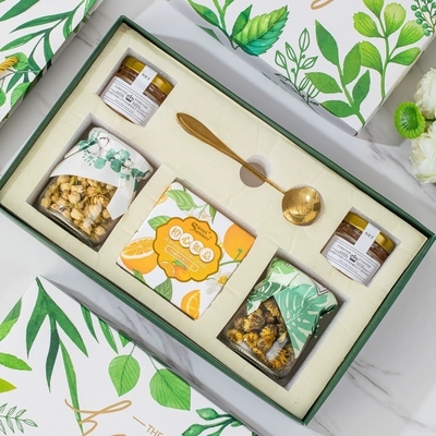 La caja de regalo de té de flores favorita de la agencia de viajes de la serie de bosques de regalo de mano para festivales