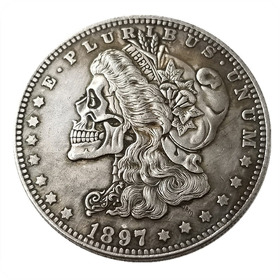 1897 Cabeza Moneda plateada Moneda Morgan Moneda conmemorativa Moneda Metal Artesanía Tema de amor